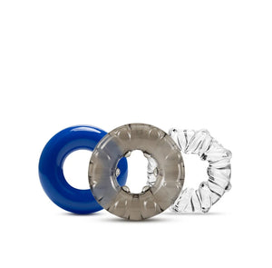 Blush Stay Hard Triple Stretch 3 Pack Cock Rings Cock Rings - Cock Ring Sets Buy Sex Toys in Singapore LoveisLove U4Ria