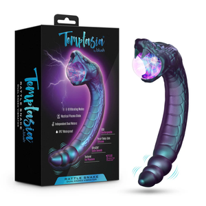 Blush Temptasia Rattle Snake Dual Ended Fantasy Vibrator with Mystical Plasma Globe. Buy Luxury Fantasy Sex Toys in Singapore LoveisLove U4Ria Online Shop - Discreet Shipping