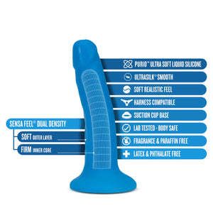 Blush Neo Elite Dual Density Platinum Cured Silicone Cock Pink and Blue