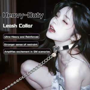 Bound Grace Stainless Steel Silver Bowtie Collar with Lead and Bell Bondage - Collars & Leash Buy Sex Toys in Singapore LoveisLove U4Ria