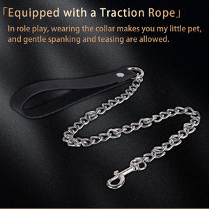 Bound Grace Stainless Steel Silver Bowtie Collar with Lead and Bell Bondage - Collars & Leash Buy Sex Toys in Singapore LoveisLove U4Ria