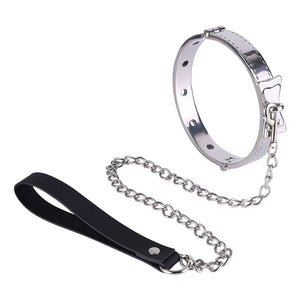 Bound Grace Stainless Steel Silver Bowtie Collar with Lead and Bell Bondage - Collars & Leash Buy Sex Toys in Singapore LoveisLove U4Ria