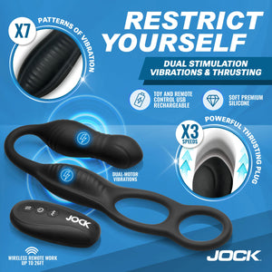 Curve Toys JOCK Hyper Thrusting & Vibrating Anal Plug with C-Ring Anal - Anal Vibrators  Buy Sex Toys in Singapore LoveisLove U4Ria