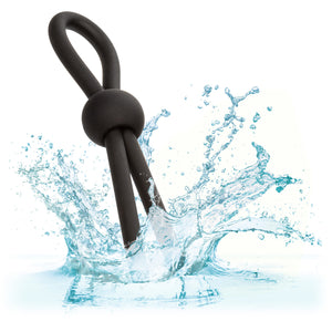 CalExotics Alpha Liquid Silicone Lasso Cock Ring Black