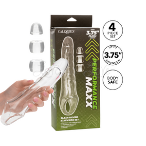 CalExotics Performance Maxx Clear Ridged Extension Set For Him - Penis Extension  Buy in Singapore LoveisLove U4Ria