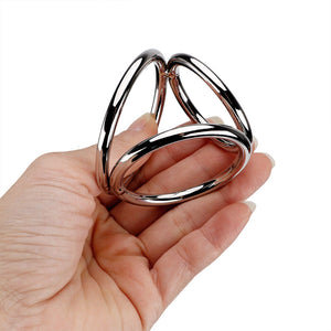 Chrome Plated Stainless Steel Cock Cage and Ball 3 Rings Small or Large  Buy in Singapore LoveisLove U4Ria 