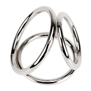 Chrome Plated Stainless Steel Cock Cage and Ball 3 Rings Small or Large  Buy in Singapore LoveisLove U4Ria 