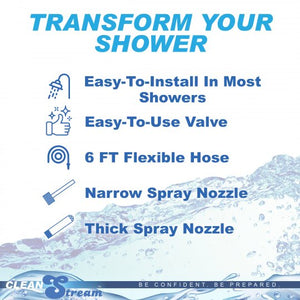 CleanStream Metal Shower Enema With Two Nozzles And Valve System Set