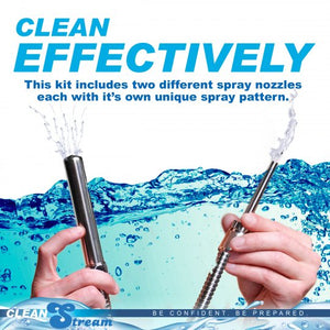 CleanStream Metal Shower Enema With Two Nozzles And Valve System Set