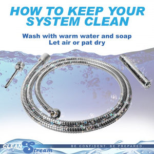 CleanStream Metal Shower Enema With Two Nozzles And Valve System Set