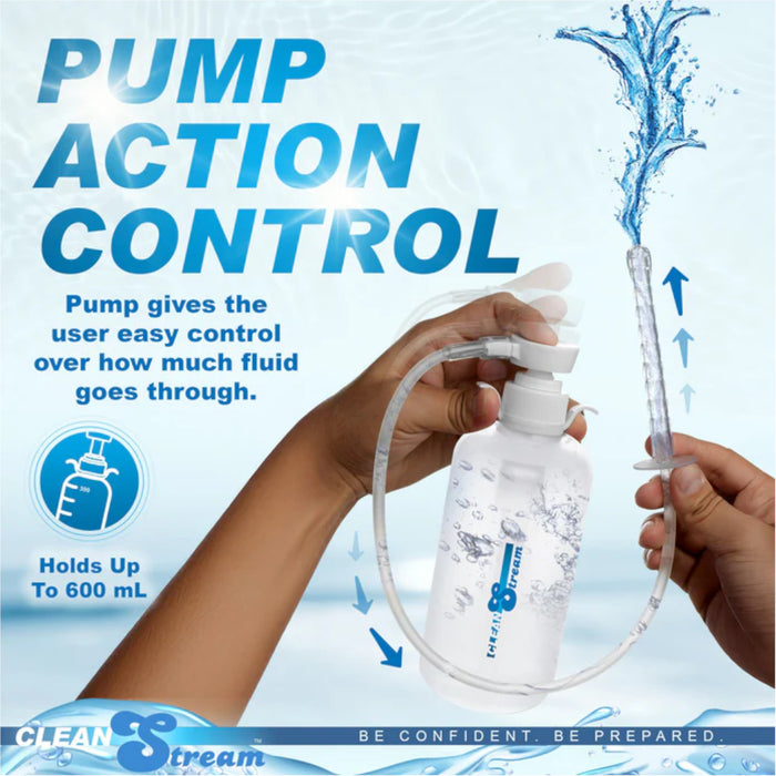 CleanStream Pump Action Enema Bottle with Nozzle 300ml  or XL Enema With 3 Attachments 600ML