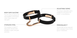 Crave ID Cuffs Stainless Steel & Silicone Bracelets Black/Rose Gold or Pink/Rose Gold Buy in Singapore LoveisLove U4Ria 