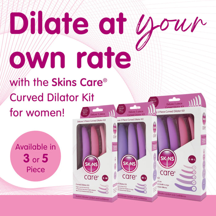 Creative Conceptions Skins Care Deluxe Silicone Curved Dilator 3-Piece Kit (S-M or M-L) or 5-Piece Kit (S-M-L)