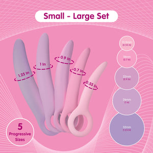 Creative Conceptions Skins Care Deluxe Silicone Curved Dilator 3-Piece Kit (S-M or M-L) or 5-Piece Kit (S-M-L) For Her - Dilator Kit/Set  Buy Sex Toys in Singapore LoveisLove U4Ria