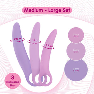 Creative Conceptions Skins Care Deluxe Silicone Curved Dilator 3-Piece Kit (S-M or M-L) or 5-Piece Kit (S-M-L) For Her - Dilator Kit/Set  Buy Sex Toys in Singapore LoveisLove U4Ria