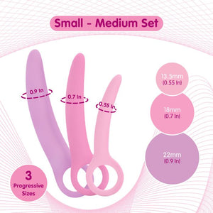 Creative Conceptions Skins Care Deluxe Silicone Curved Dilator 3-Piece Kit (S-M or M-L) or 5-Piece Kit (S-M-L) For Her - Dilator Kit/Set  Buy Sex Toys in Singapore LoveisLove U4Ria