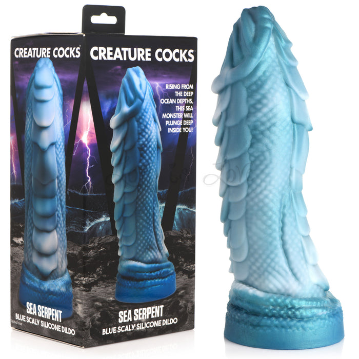Creature Cocks Sea Serpent Blue Scaly Silicone Dildo (Creature Cocks Best Seller)