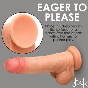 Curve Toys Jock Real Skin Silicone Dildo With Suction Cup 8 Inch or 8.5 Inch