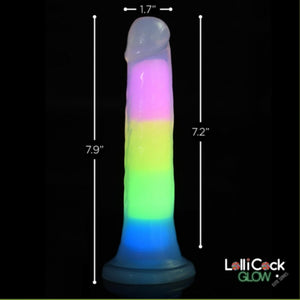 Curve Novelties Lollicock 7 Inch Glow in the Dark Suction Cup Silicone Dildo Rainbow Buy in Singapore LoveisLove U4Ria 