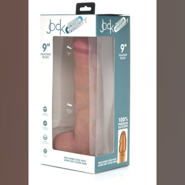Curve Toys Jock Realistic Dual Density Silicone Dildo with Balls & Suction Cup Light