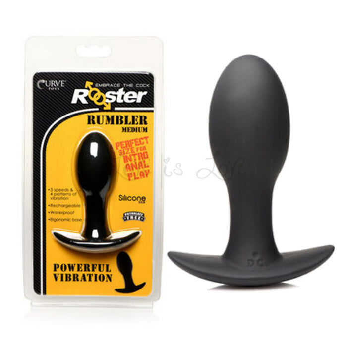 Curve Toys Rooster Rumbler Vibrating Silicone Anal Plug Medium