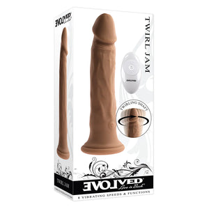 Evolved Twirl Jam Remote Vibrating Twirling 9" Silicone Dildo Light Or Dark Buy in Singapore LoveisLove U4Ria 