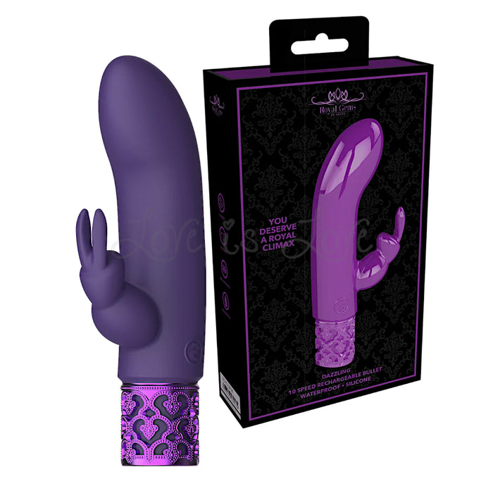 Shots Royal Gems Dazzling Rabbit Silicone Rechargeable Vibrator