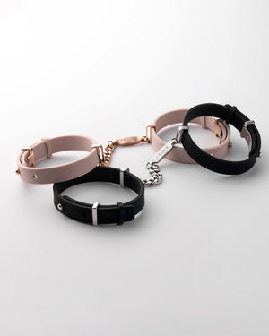 Crave ID Cuffs Stainless Steel & Silicone Bracelets Black/Rose Gold or Pink/Rose Gold Buy in Singapore LoveisLove U4Ria 