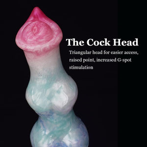 Damon Dog Double Knot Large Fantasy Silicone Dildo with Suction Cup