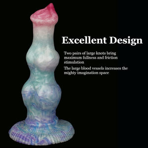 Damon Dog Double Knot Large Fantasy Silicone Dildo with Suction Cup