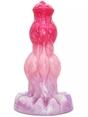 Dante 9 Inch Knotted Fantasy Silicone Dildo Large in Multi-Color Swirl