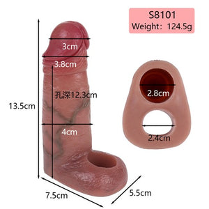 Djoser Liquid Silicone Realistic Cock Sheath 5.31 Inch For Him - Penis Sheath/Sleeve Buy Sex Toys in Singapore LoveisLove U4Ria