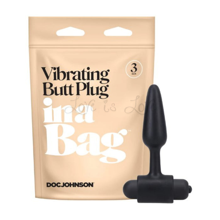 Doc Johnson In A Bag Vibrating Butt Plug 3 Inch Black