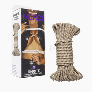 Doc Johnson Merci Bind & Tie Premium Hemp 6 MM Hemp Bondage Rope 6mm Natural 30 ft. or 50 ft Buy in Singapore LoveisLove U4Ria 