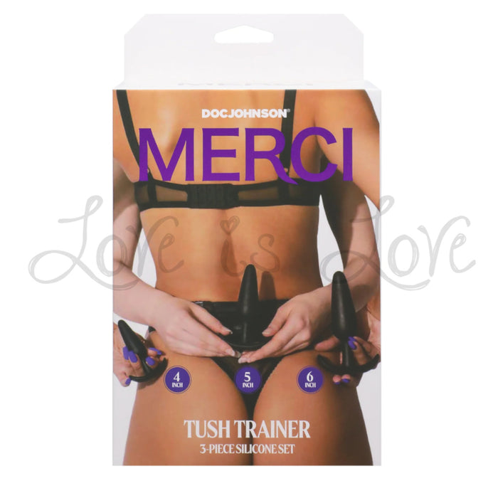 Doc Johnson Merci Tush Trainer 3-Piece Silicone Plug Set Black