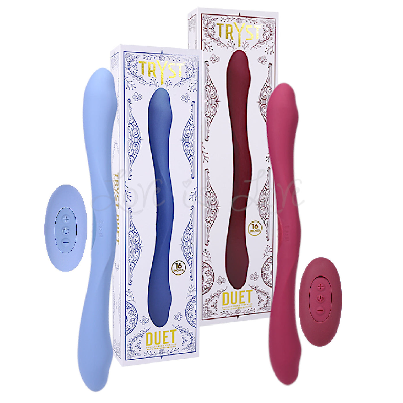 Doc Johnson Tryst Duet Double Ended Vibrator 16 Inches with Wireless R Love is Love Doc Johnson Tryst Duet Double Ended Vibrator 16 Inches with Wireless R Love is Love