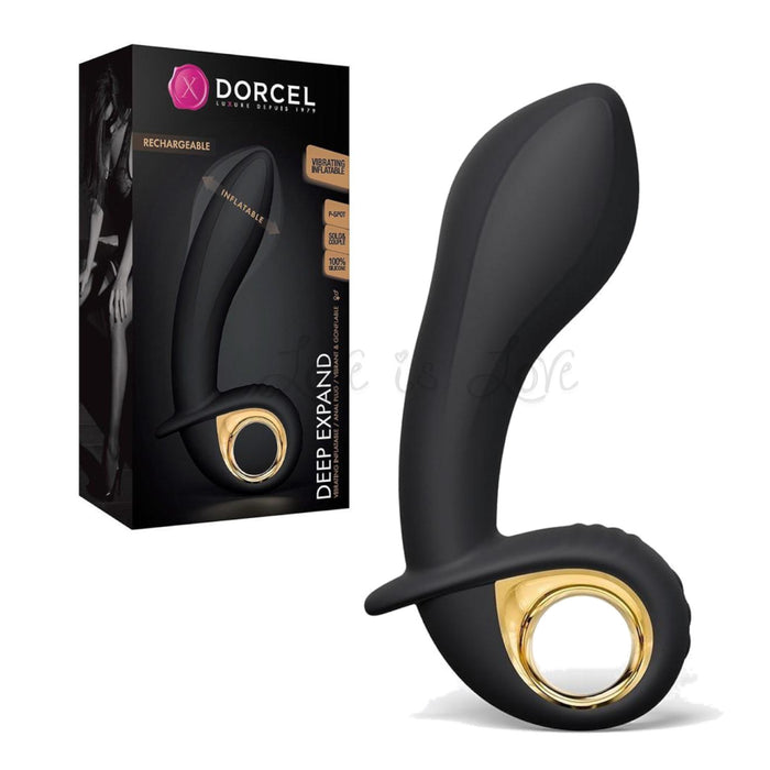Dorcel Deep Expand Rechargeable Silicone Inflating 2 In 1 Vaginal And Anal Vibrator Black
