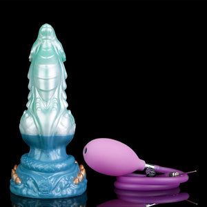Drake Inflatable Monster Fantasy Silicone Dildo in Emerald