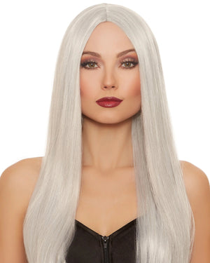 Dreamgirl Extra-Long Straight Wig Gray/White Mix