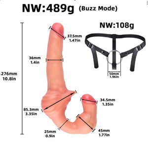 Dual Desires Triple Stimulation Realistic Vibrating Strapless Strap-on Dildo With Belt Strap-Ons & Harnesses - Strapless Strap-on Buy Sex Toys in Singapore LoveisLove U4Ria