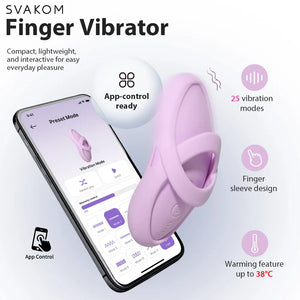 Svakom Echo 2 Heating Flexible Finger Vibrator Sky Blue or Pink Lilac