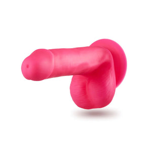 Blush Neo Elite Dual Density Platinum Silicone Cock with Balls Neon Pink 6 Inch