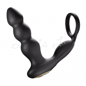 Erocome Indus Remote Control Prostate & Perineum Massager with Cock Ring Black Singapore