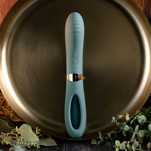 Evolved Chick Flick Rechargeable Dual Ended Vibrator with Silicone Mint Tongue Flicker. Buy G-Spot and Clitoral Toys in Singapore LoveisLove U4Ria Online Shop - Discreet Shipping