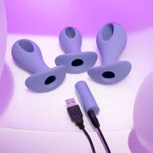 Evolved Hole Punch Silicone Plug Set With Removable Vibrating Bullet Buy in Singapore LoveisLove U4Ria 
