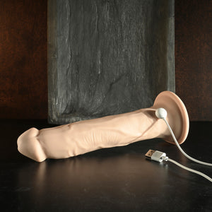 Evolved In Thrust We Trust Remote Thrusting Vibrating  9.5” Silicone Dildo Light or Dark