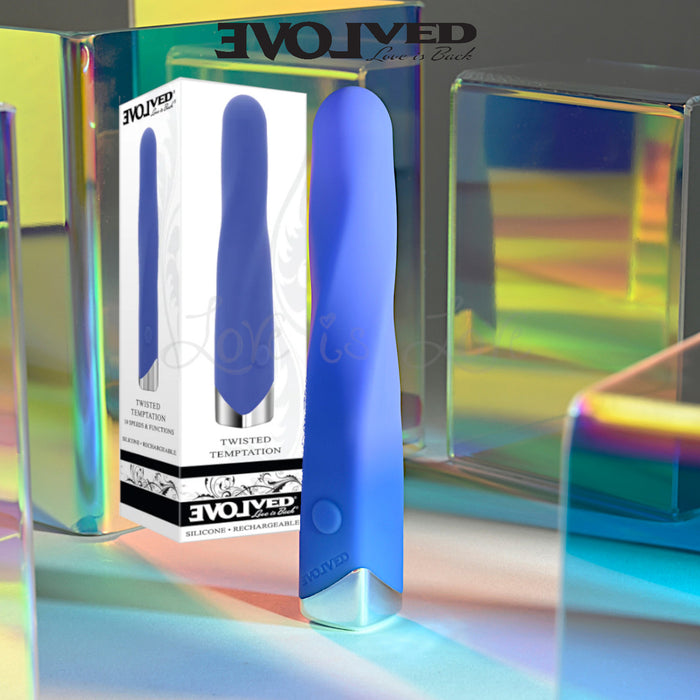 Evolved Twisted Temptation Rechargeable Silicone Bullet Vibrator Blue