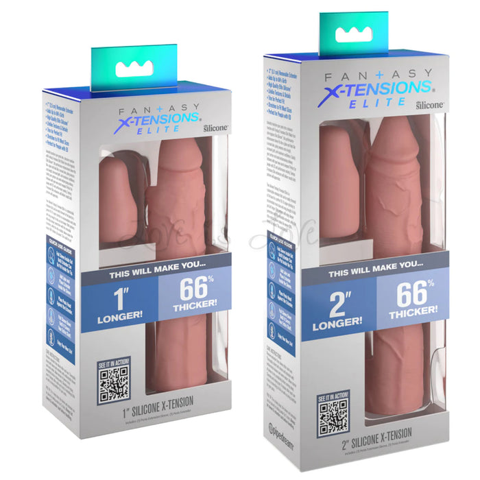 Fantasy X-tensions Elite Silicone X-tension with Removable Penis Extender Light