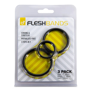 Fleshlight FleshBands Silicone Cock Ring Black (3 Pack) Cock Rings - Cock Ring Sets  Buy Sex Toys in Singapore LoveisLove U4Ria