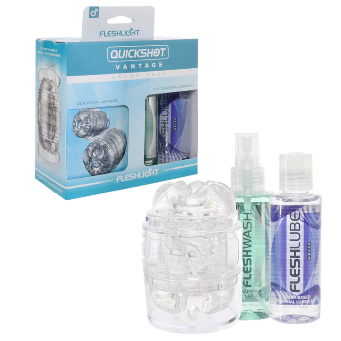 Fleshlight Quickshot Vantage Combo Pack (Brand New Packaging Design- Made in USA)